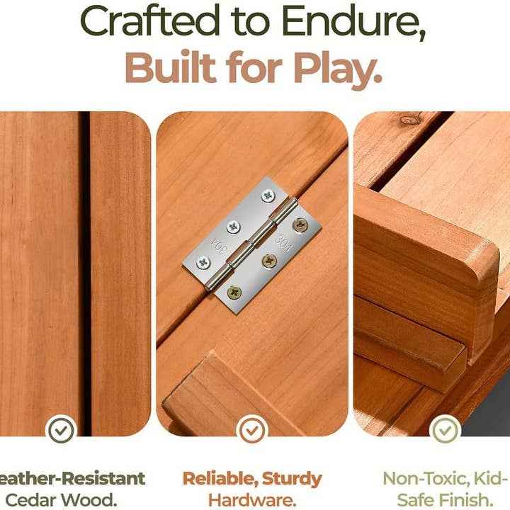 Large Wooden Kids Sandbox with Lid - Play22 - Glee Garden