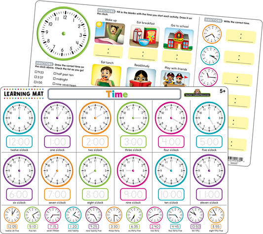 Teacher Created Resources - Time Learning Mat - Large Table Mat