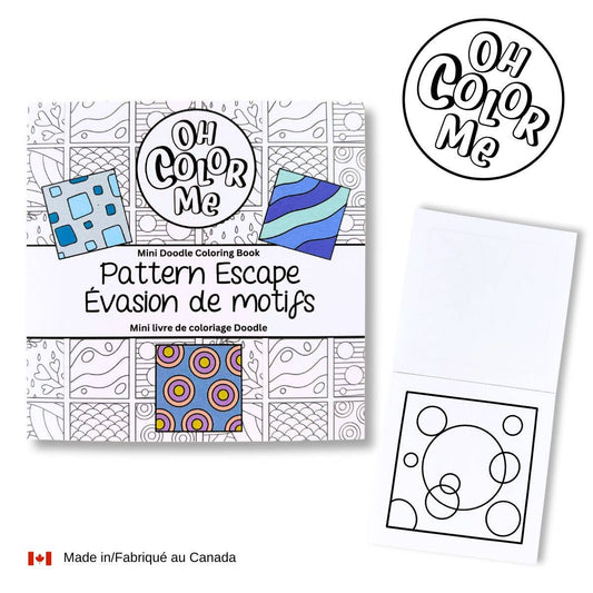Oh Color Me - Mini Coloring Book Pattern Escape, 4"x4", Small Gifts - Canadian Brand