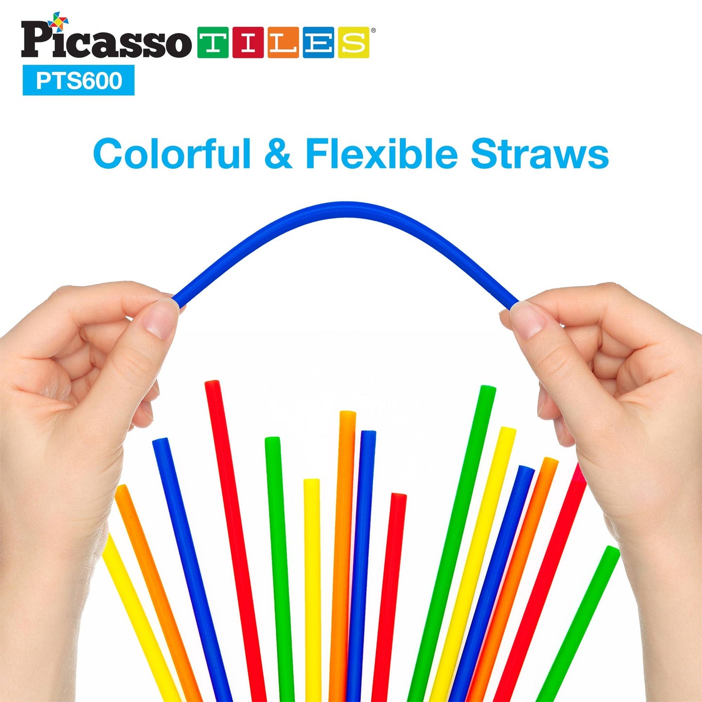 PicassoTiles - PicassoTiles 600pc Straw Building Set
