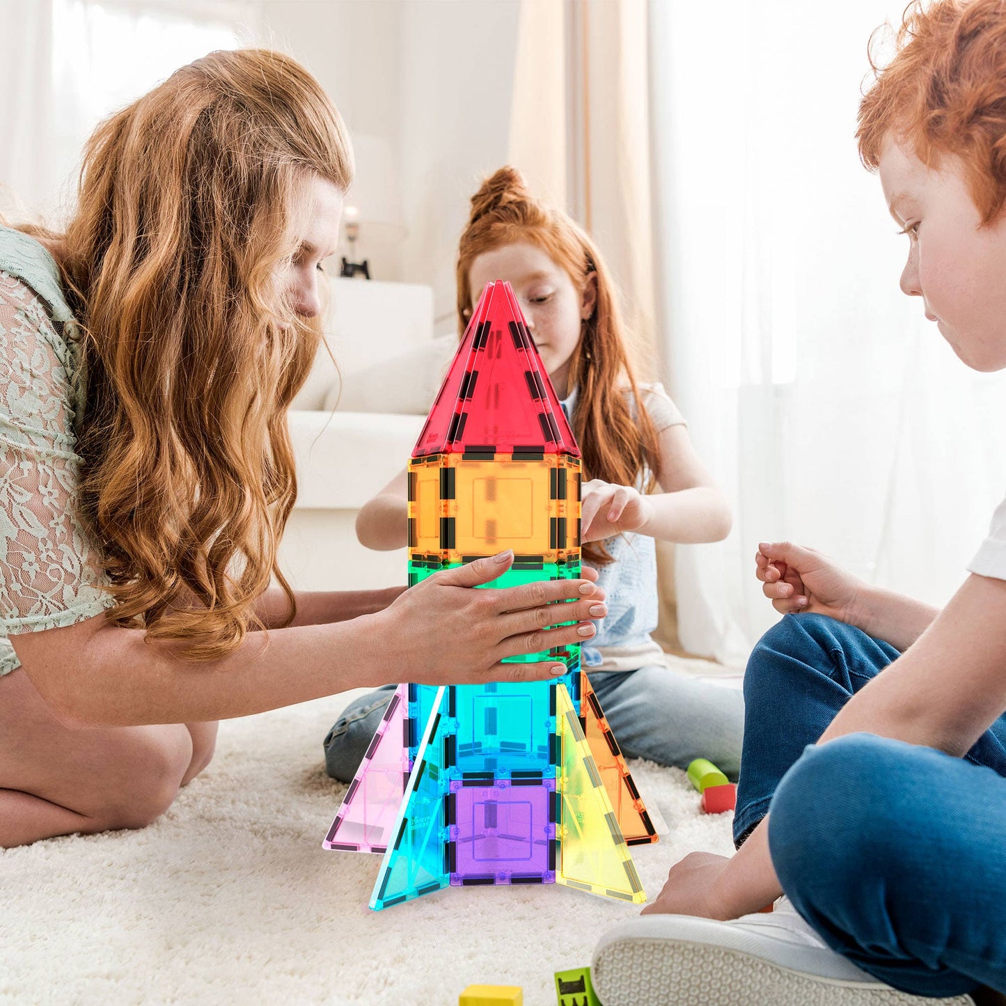 PicassoTiles - PicassoTiles 32pc Rocket Magnetic Tile Building Set