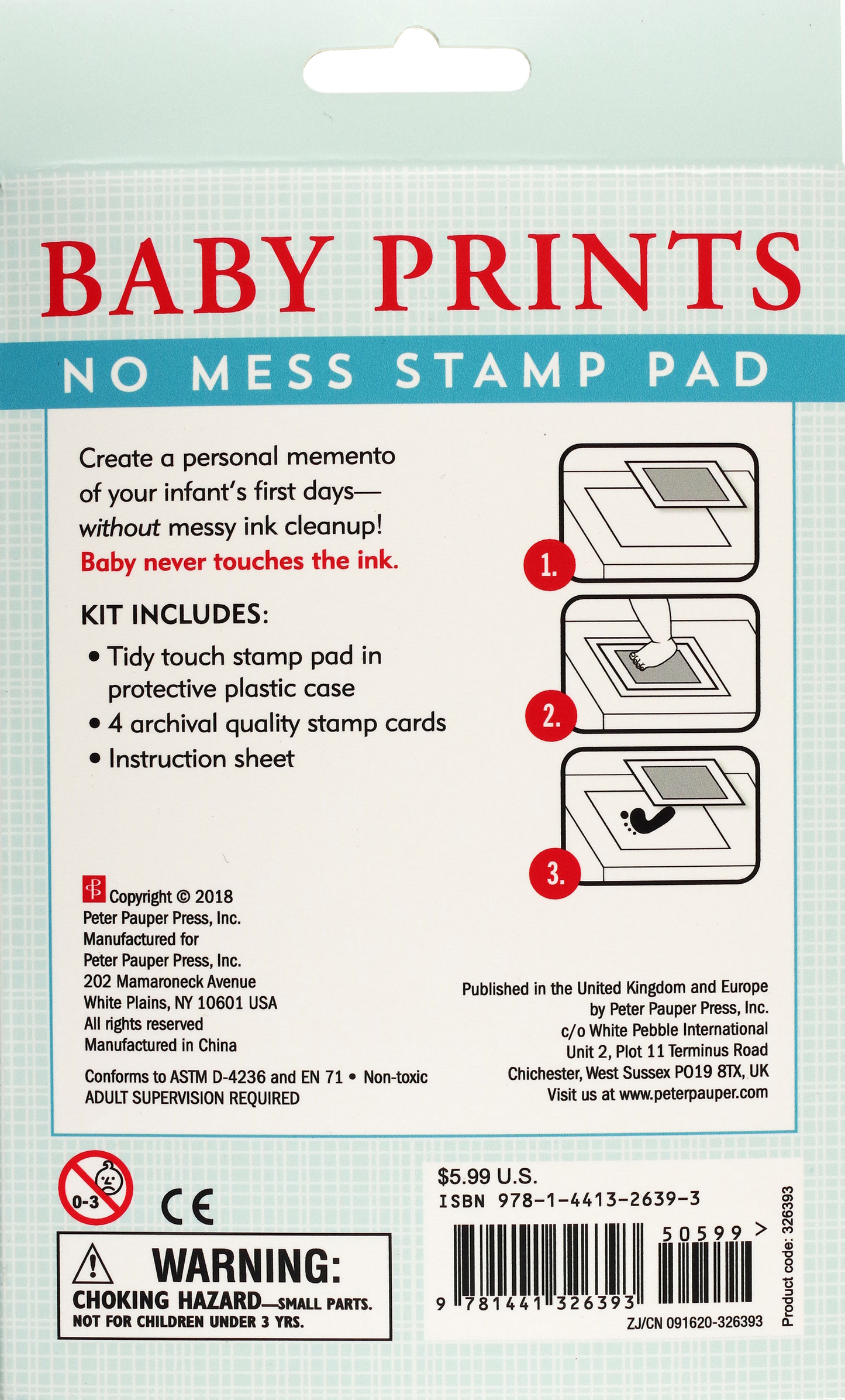 Peter Pauper Press - Baby Prints No Mess Stamp Pad - Peter Pauper Press - Glee Garden