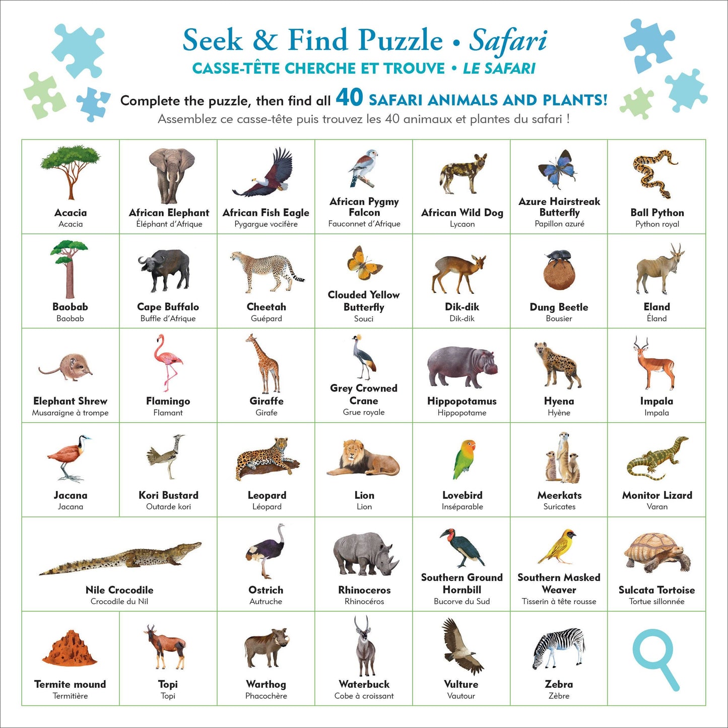 Peter Pauper Press - Safari Seek & Find 100-Piece Jigsaw Puzzle