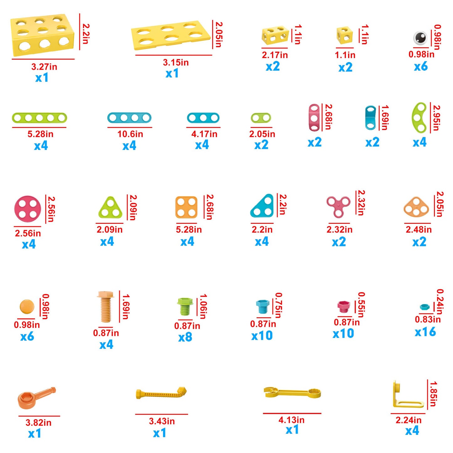 PicassoTiles - PicassoTiles 115pc Engineering Construction Set