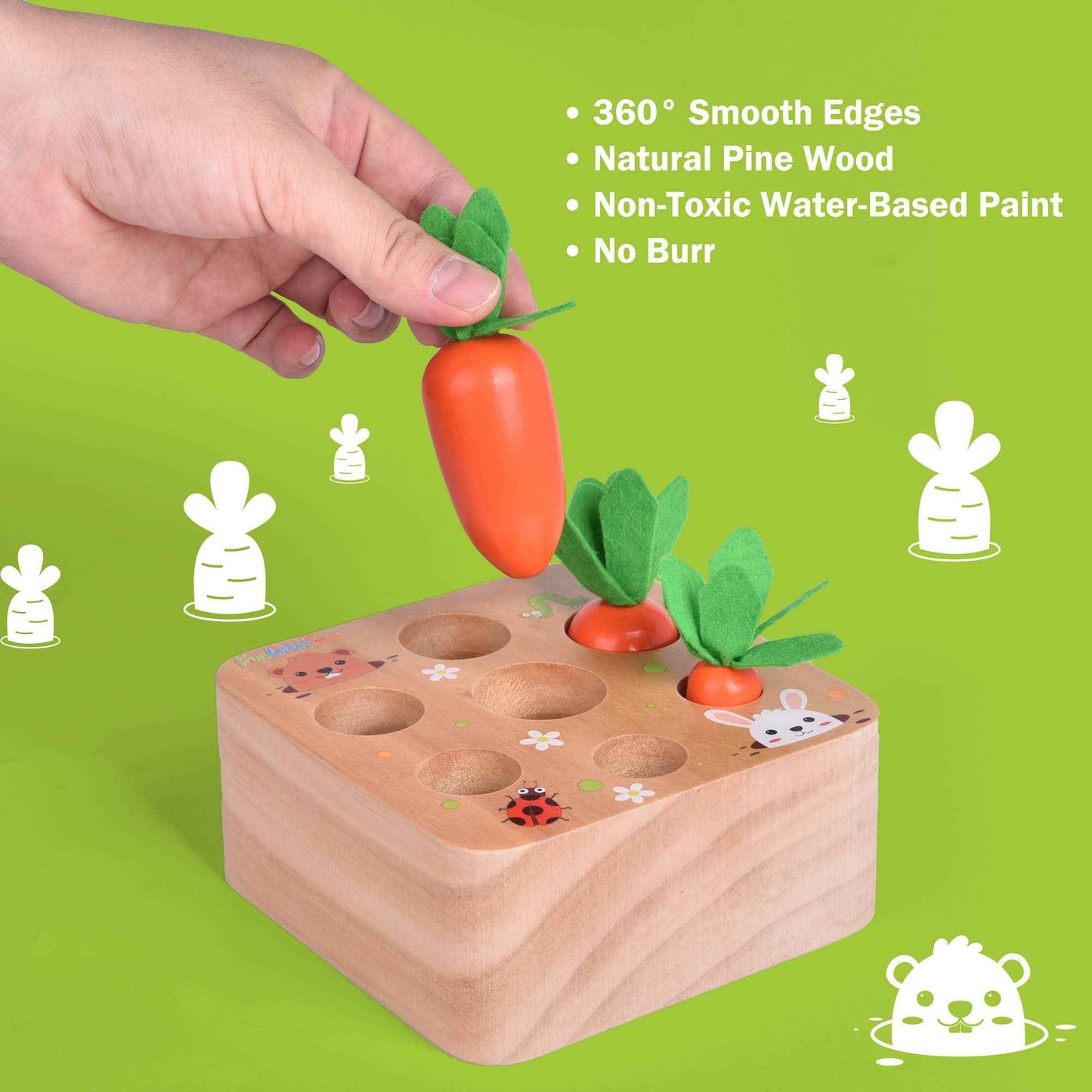 Toys Carrots Harvest Shape Size Sorting - Fun Little Toys - Glee Garden