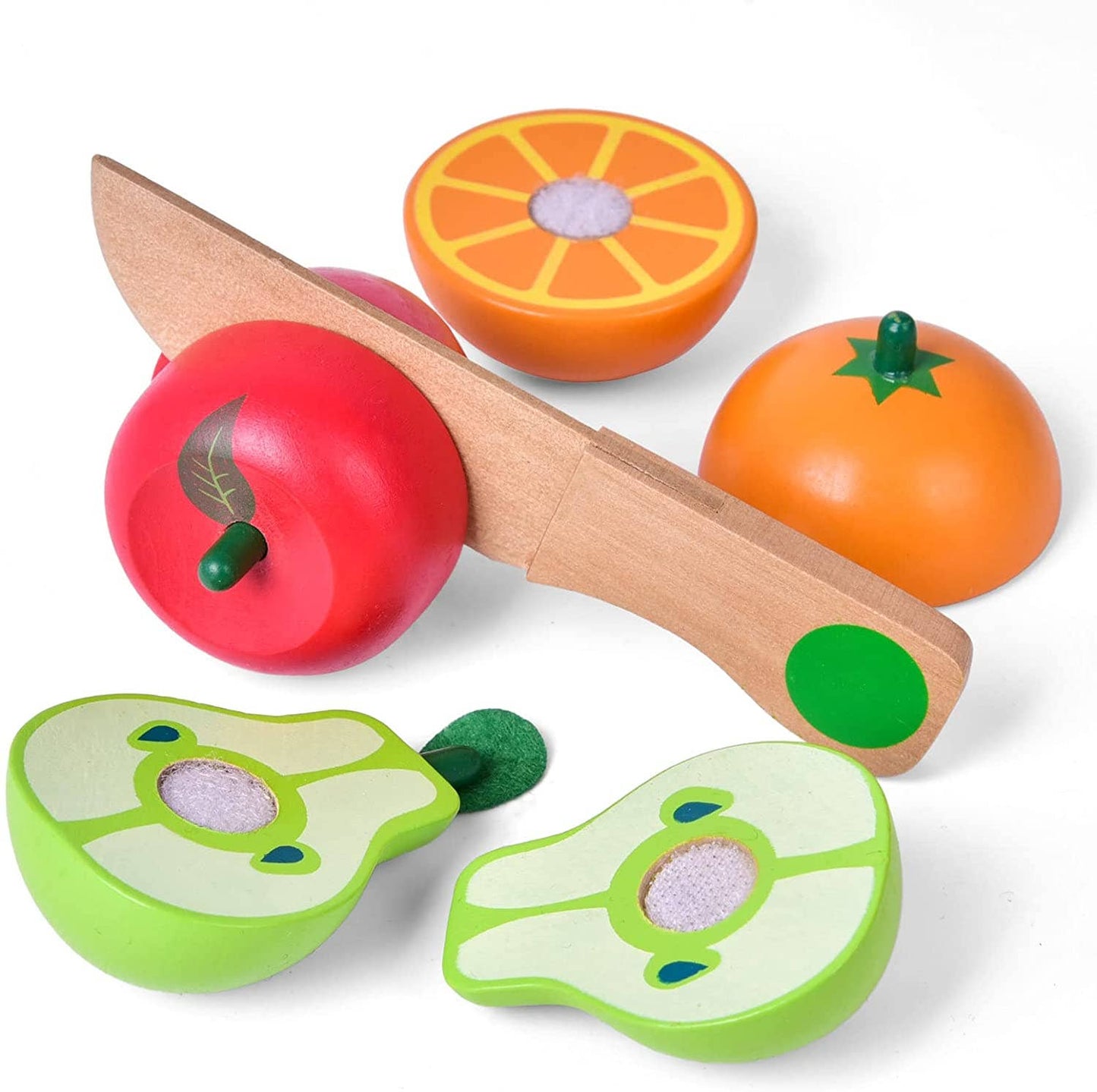 Fun Little Toys - 11 Pcs Wooden Pretend-Play Fruit Cutting Set for Kid Toys - Fun Little Toys - Glee Garden