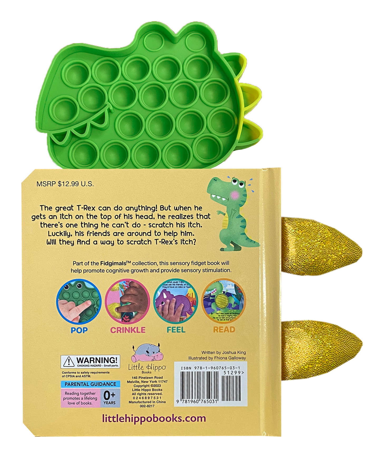 Little Hippo Books - Little T-Rex - Your Sensory Fidget Friend