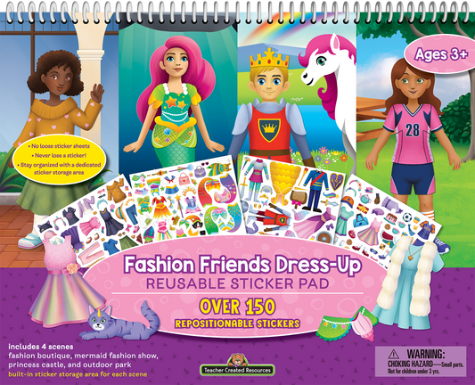 Teacher Created Resources - Fashion Friends Dress-Up Reusable Large Sticker Pad