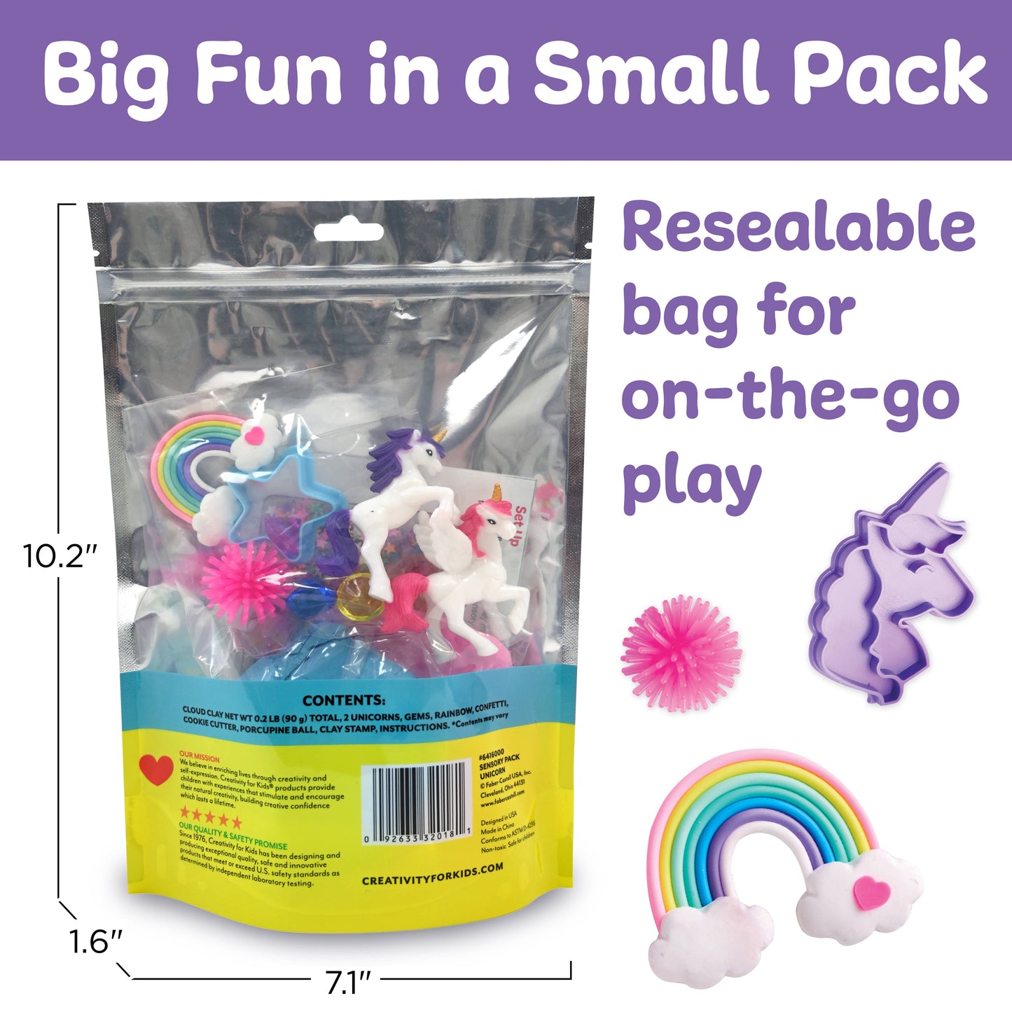 Faber-Castell / Creativity for Kids - Sensory Pack Unicorn On the Go Play Set for Kids