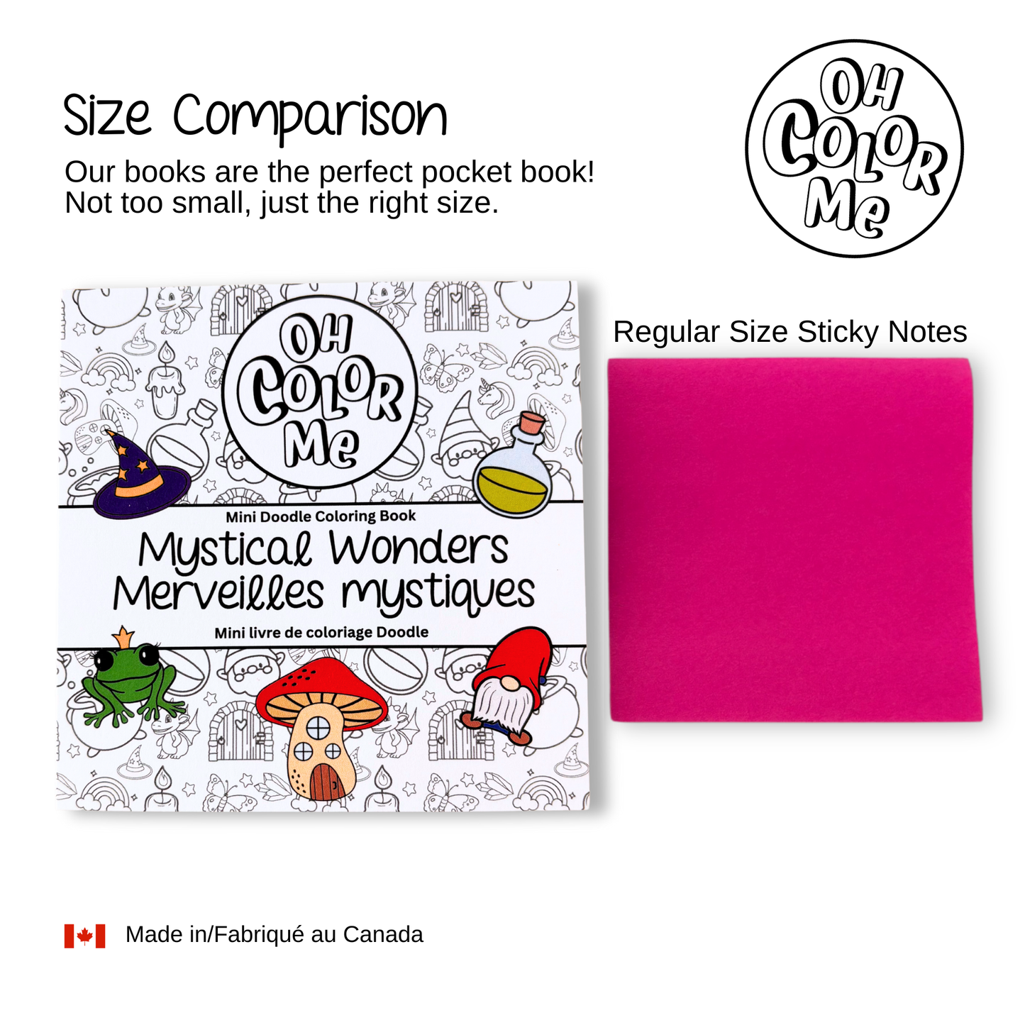 Oh Color Me - Mini Coloring Book Pattern Escape, 4"x4", Small Gifts - Canadian Brand