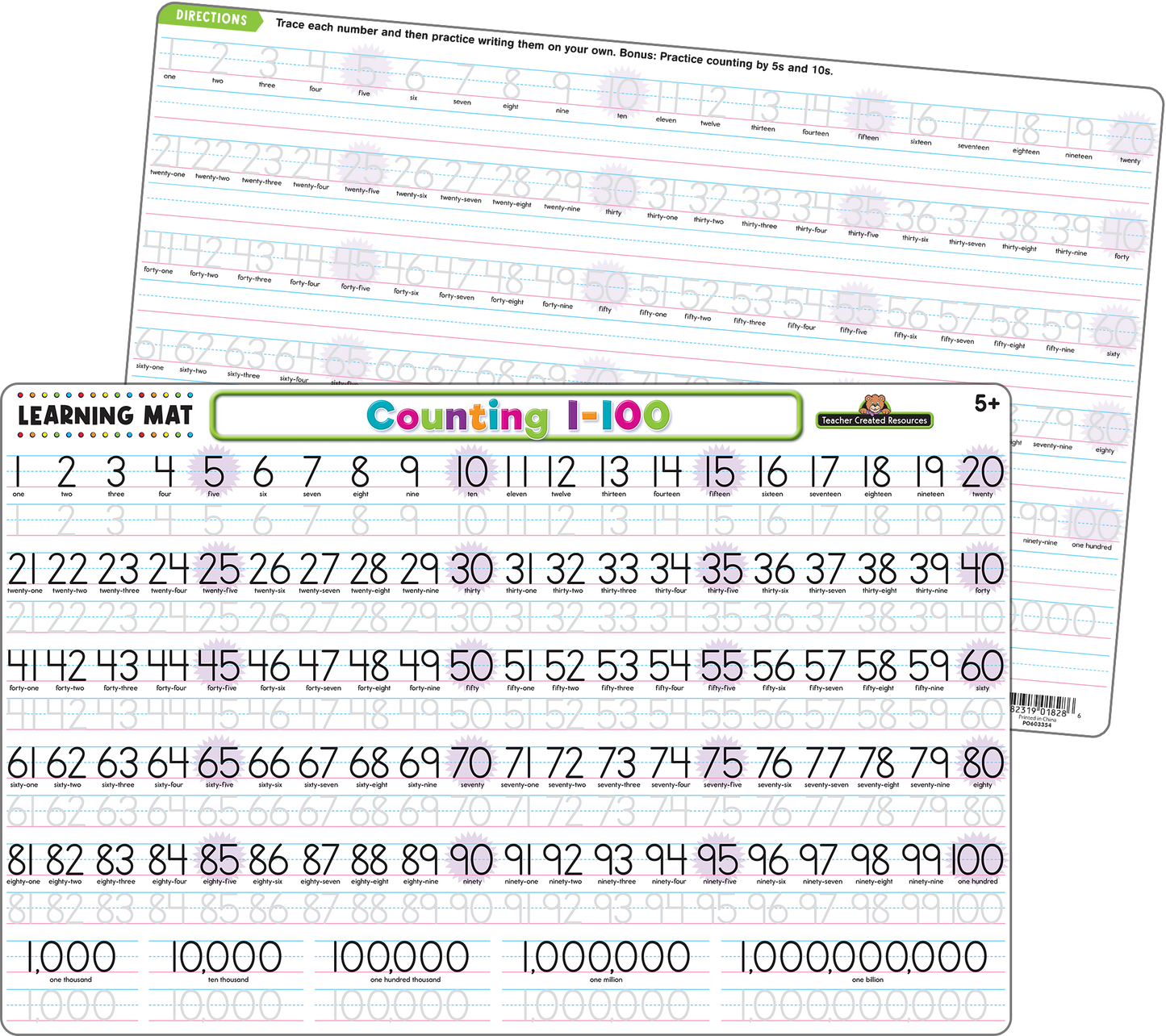 Teacher Created Resources - Counting 1–100 Learning Mat - Large Table Mat