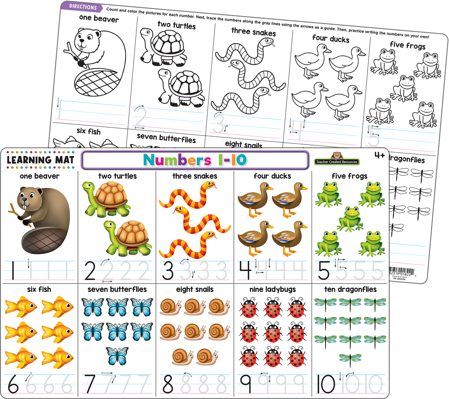 Teacher Created Resources - Numbers 1–10 Learning Mat - Large Table Mat
