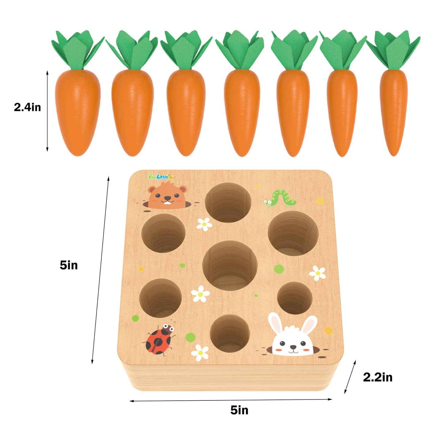 Toys Carrots Harvest Shape Size Sorting - Fun Little Toys - Glee Garden