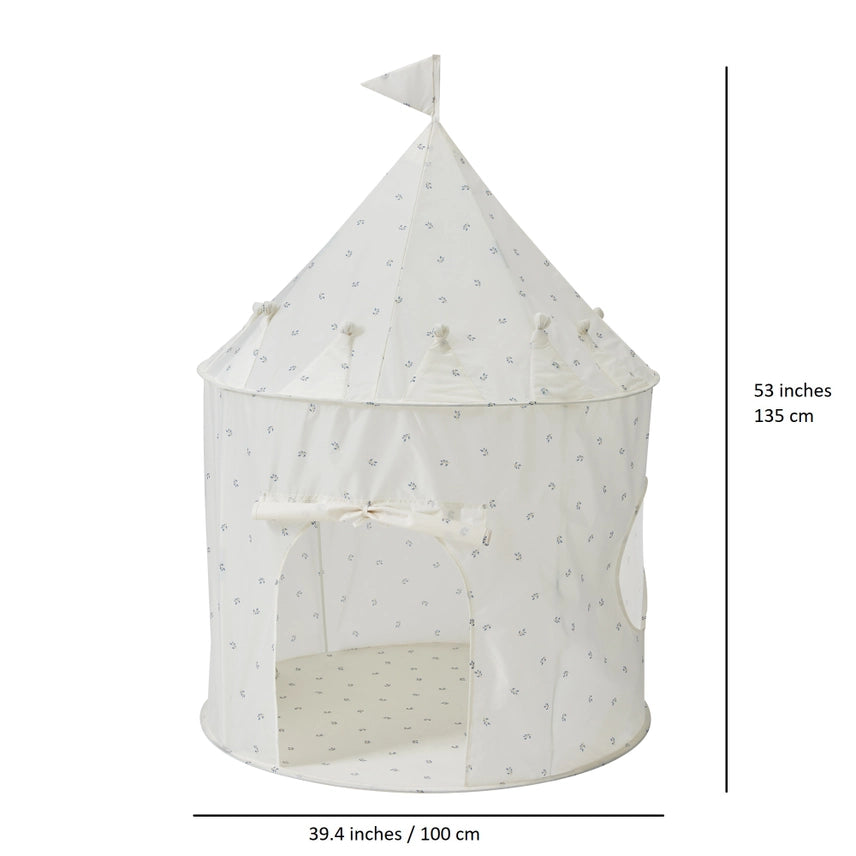 Fabric Play Tent Castle - Blueberry Ivory - 3 Sprouts - Glee Garden