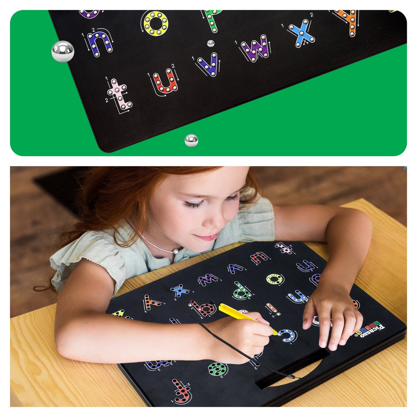 PicassoTiles - PicassoTiles Double-Sided Magnetic Drawing Tablet Pad