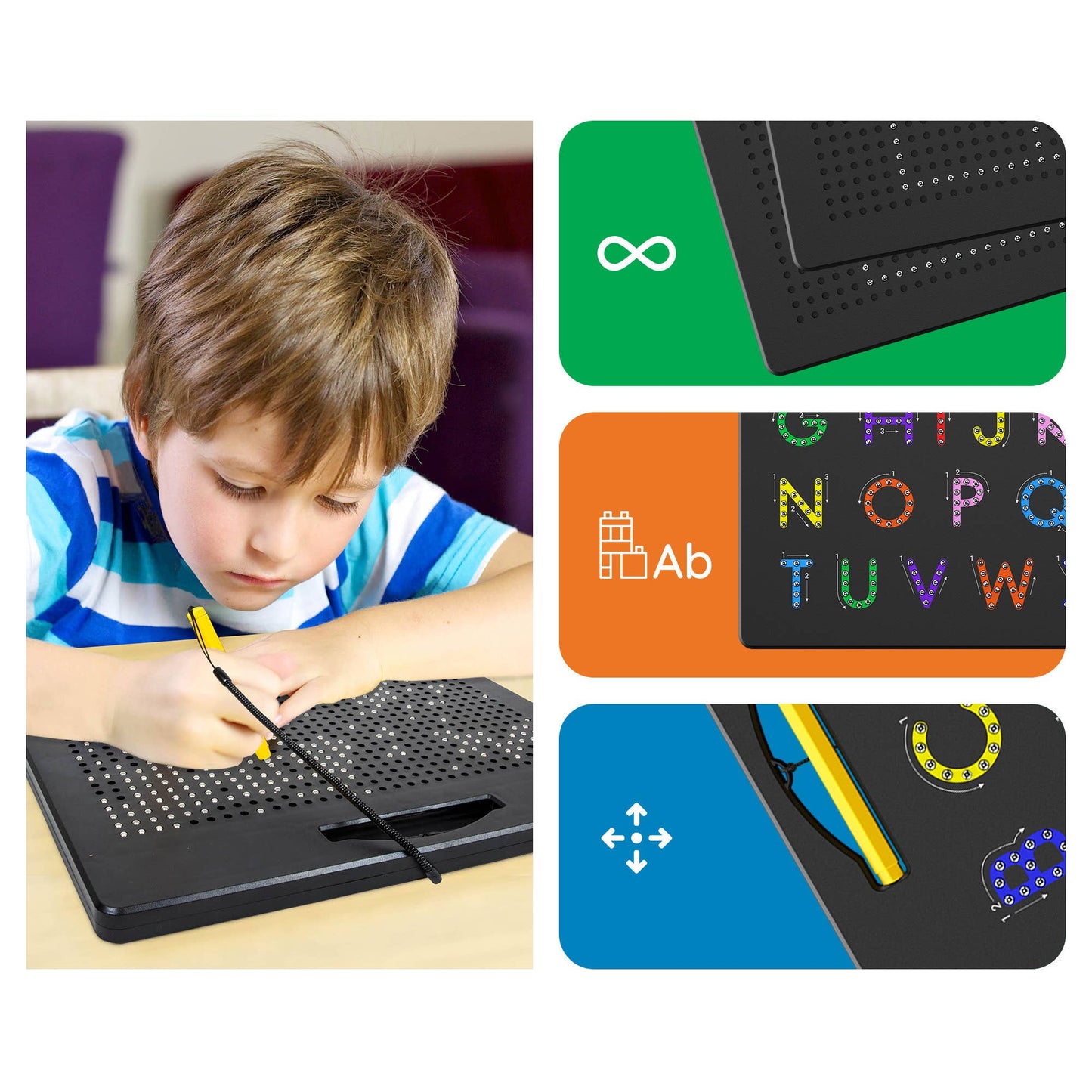PicassoTiles - PicassoTiles Double-Sided Magnetic Drawing Tablet Pad