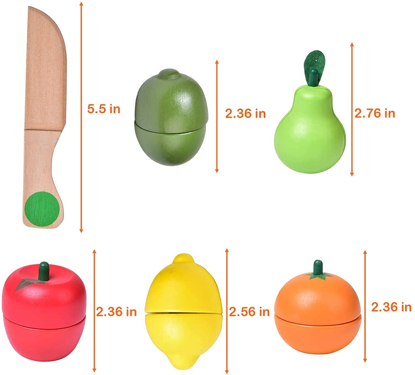 Fun Little Toys - 11 Pcs Wooden Pretend-Play Fruit Cutting Set for Kid Toys - Fun Little Toys - Glee Garden
