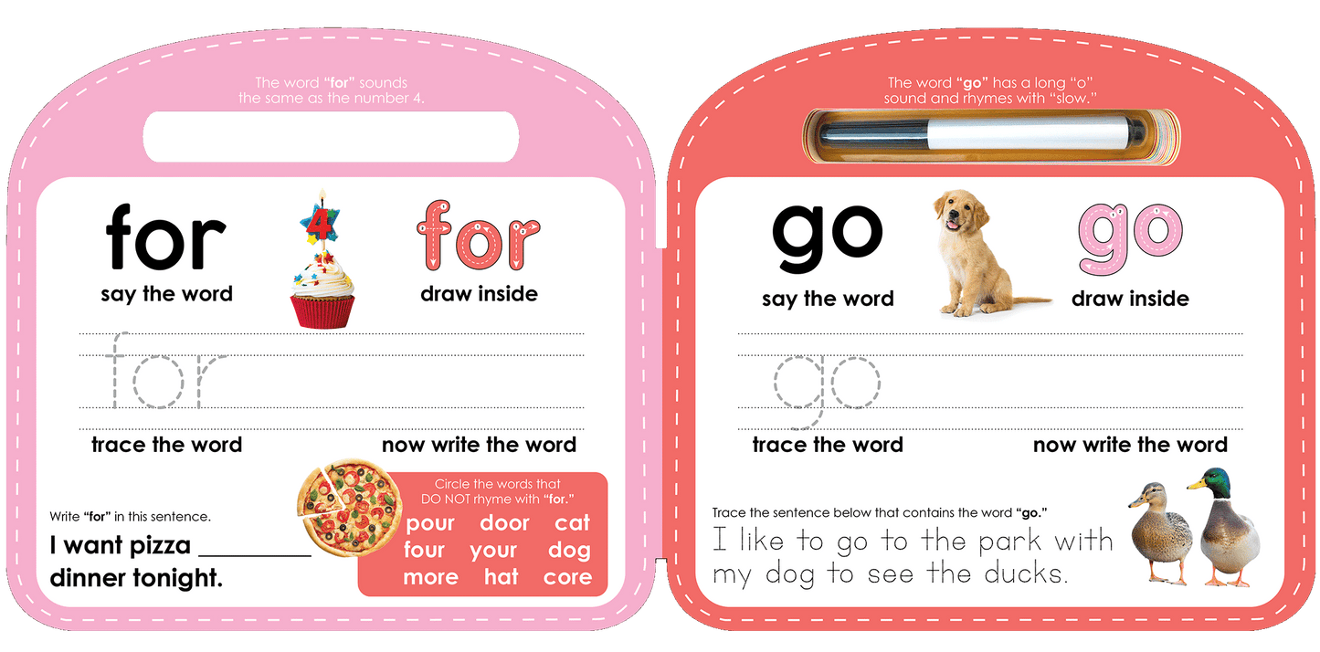 Write & Wipe Sight Words - Little Hippo Books - Glee Garden