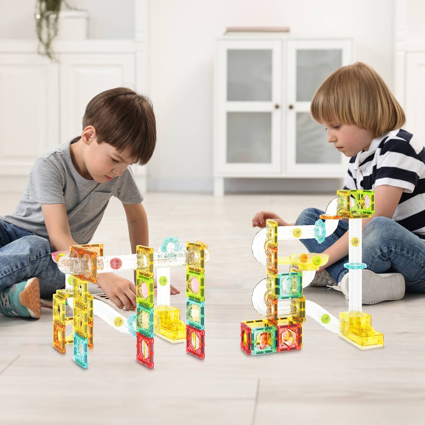 PicassoTiles - 100pc Travel Size Magnetic Marble Run Set - PicassoTiles - Glee Garden