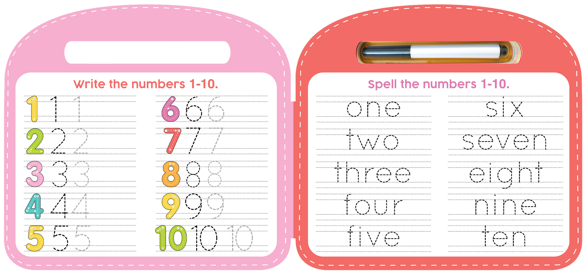 Write & Wipe 123 - Illustrated - Little Hippo Books - Glee Garden