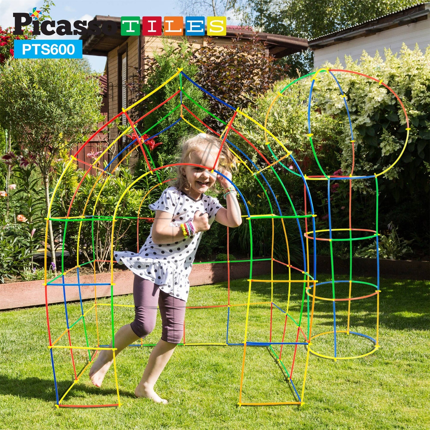 PicassoTiles - PicassoTiles 600pc Straw Building Set
