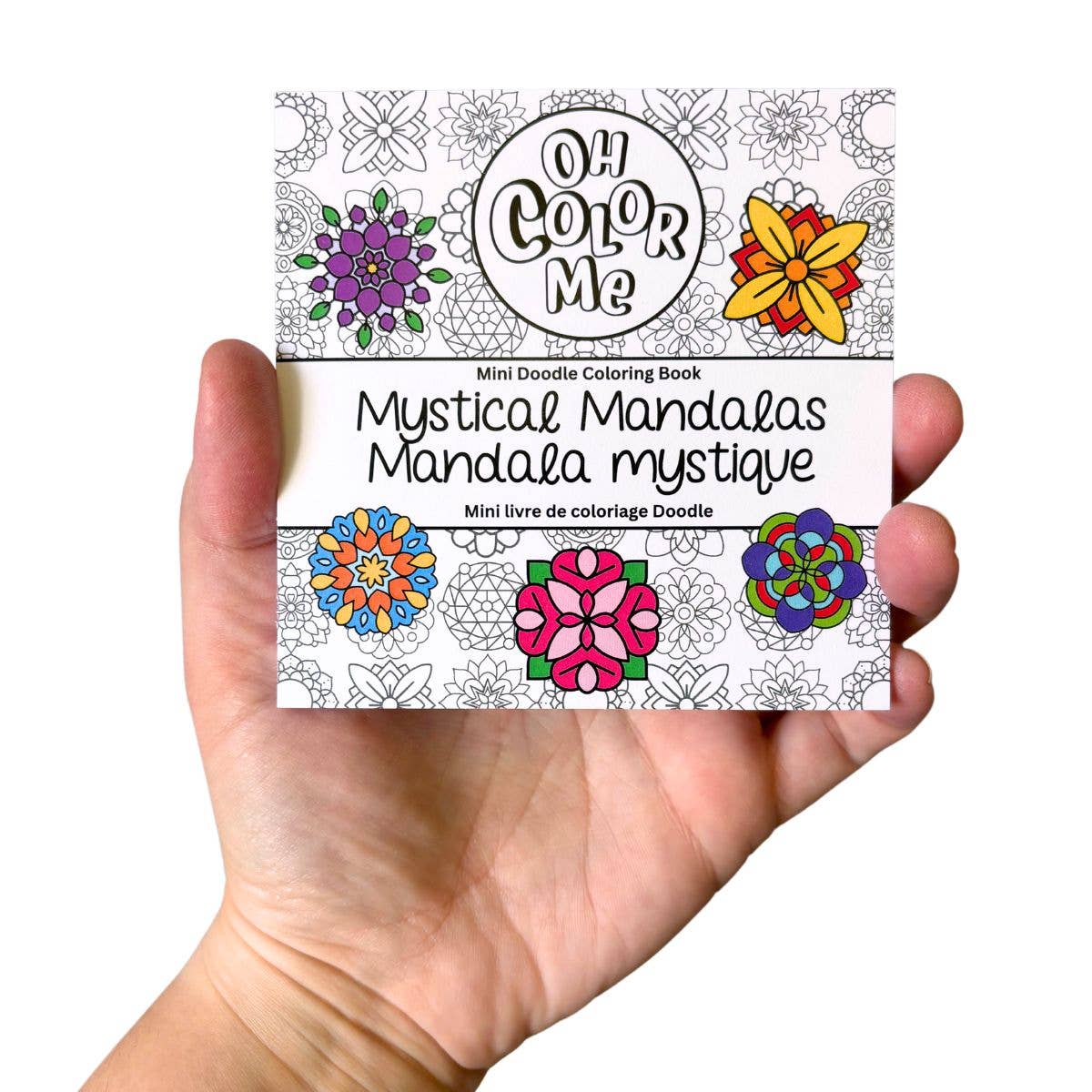 Oh Color Me - Mini Coloring Book Mystical Mandalas, 4"x4", Small Gifts - Canadian Brand