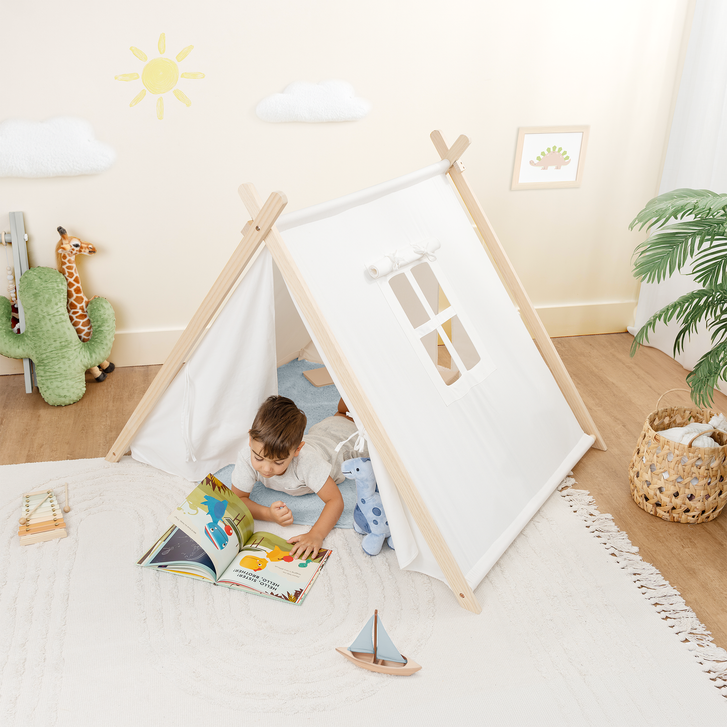 Kids Play Tent - Natural Wood - Comfy Cubs - Glee Garden