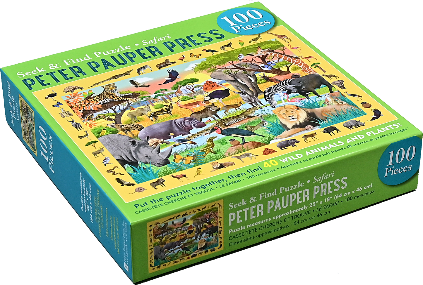 Peter Pauper Press - Safari Seek & Find 100-Piece Jigsaw Puzzle
