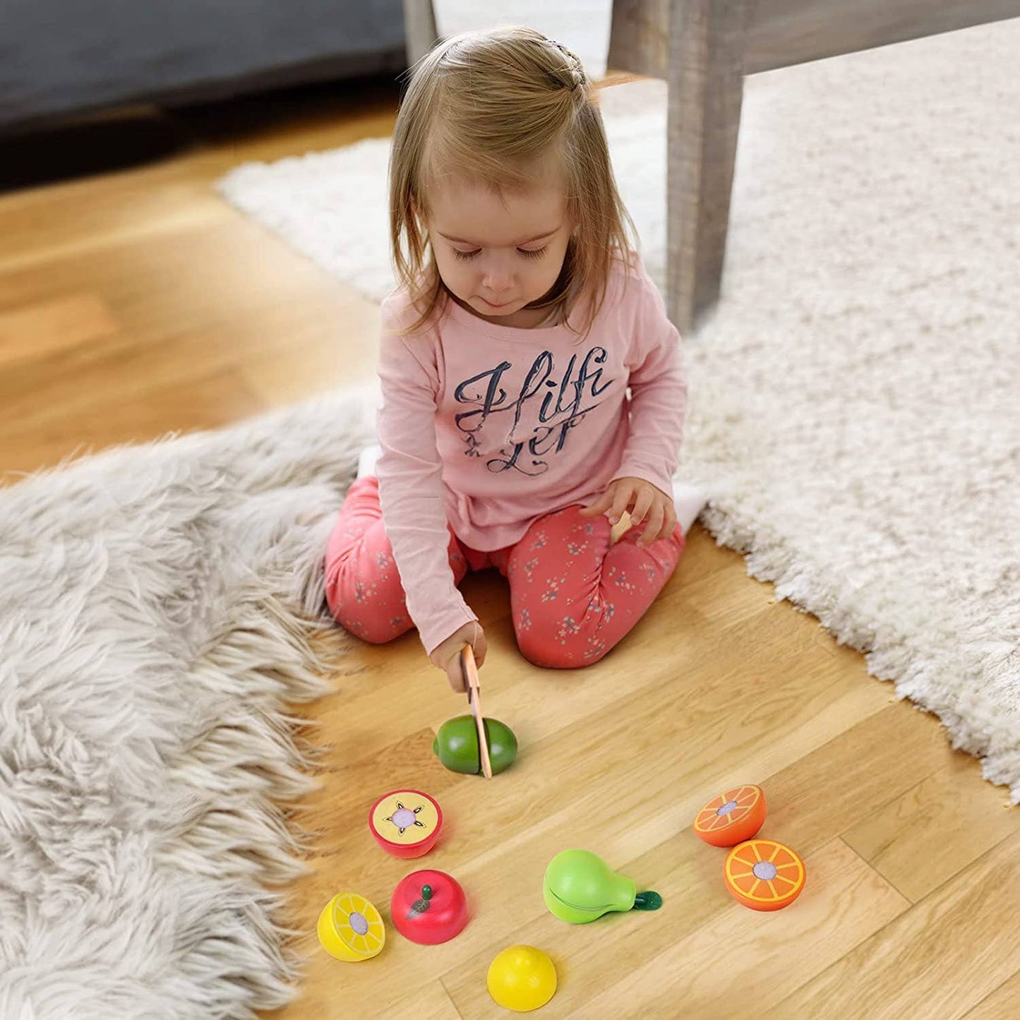 Fun Little Toys - 11 Pcs Wooden Pretend-Play Fruit Cutting Set for Kid Toys - Fun Little Toys - Glee Garden