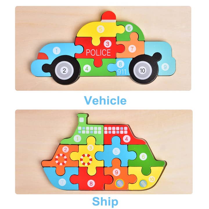 4-Pack Wooden Puzzles For Toddlers Age 2-4 Years Old - Fun Little Toys - Glee Garden