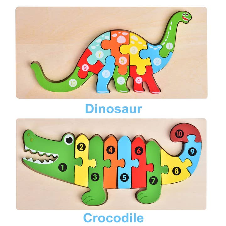 4-Pack Wooden Puzzles For Toddlers Age 2-4 Years Old - Fun Little Toys - Glee Garden