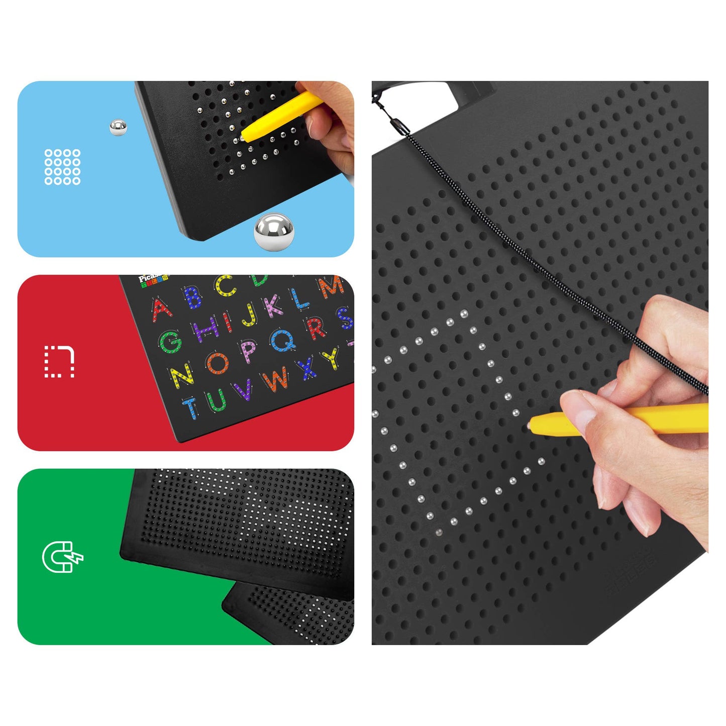 PicassoTiles - PicassoTiles Double-Sided Magnetic Drawing Tablet Pad
