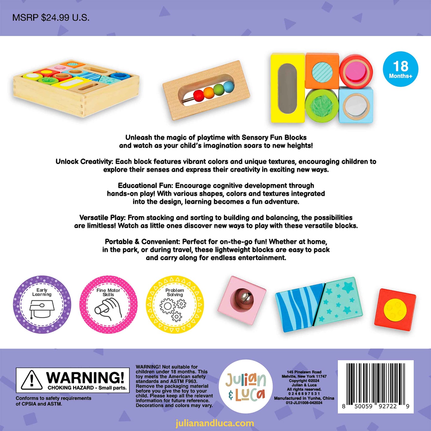 Brilliant Baby Sensory Fun Blocks - Little Hippo Books - Glee Garden