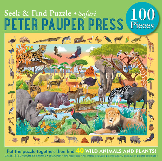 Peter Pauper Press - Safari Seek & Find 100-Piece Jigsaw Puzzle