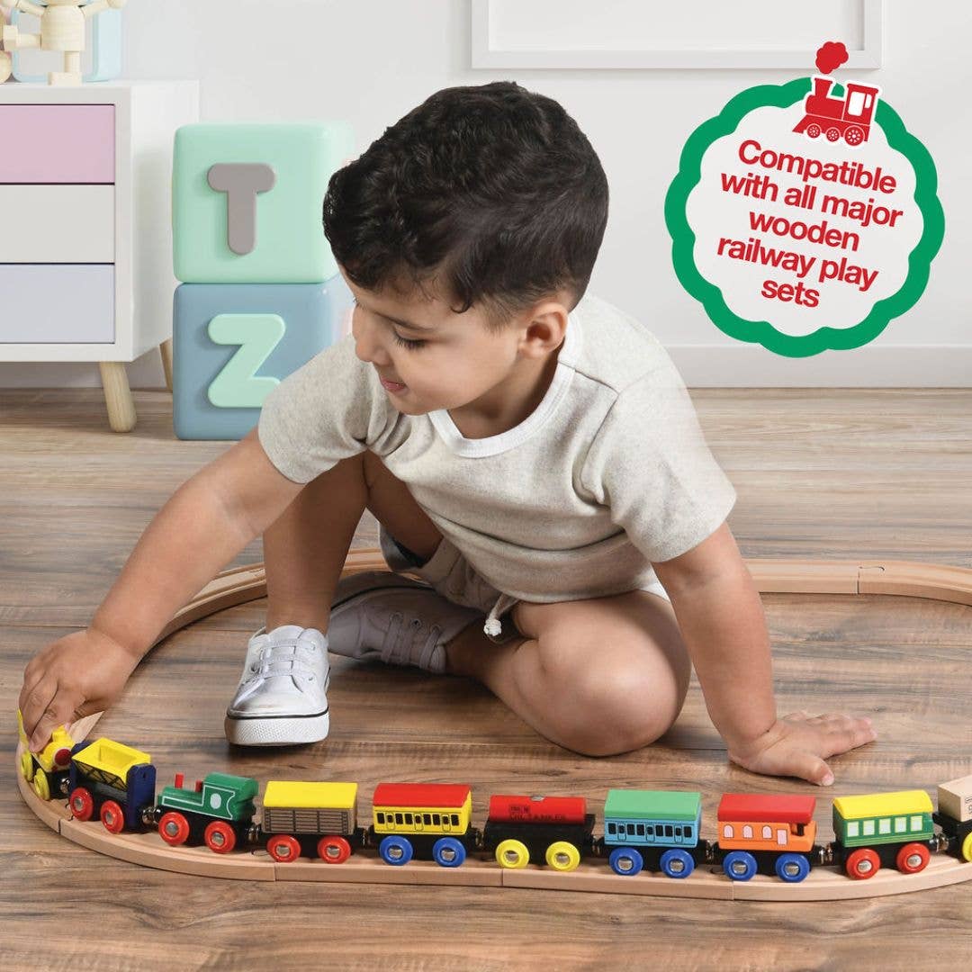 Play22 - Wooden Magnetic Train Set - 12 PCS