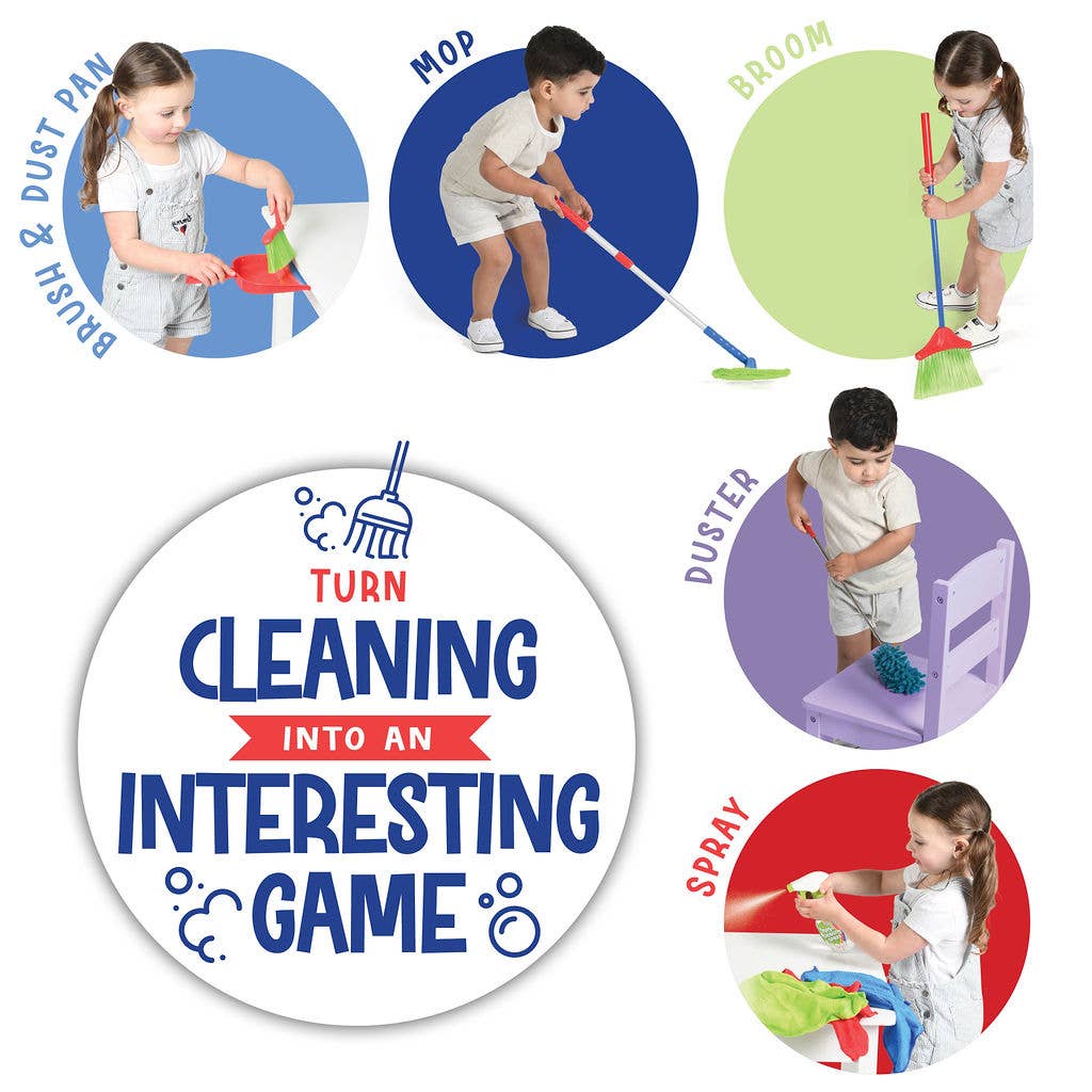 Play22 - 12-Piece Kids Cleaning Set - Toy Housekeeping Fun
