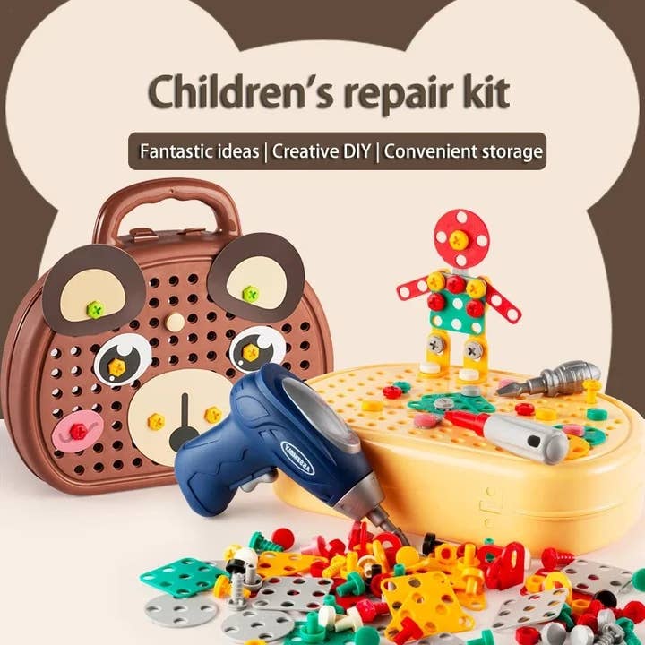 Play Toolbox Bear with Drill - VIGOR - Glee Garden
