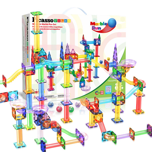 PicassoTiles - PicassoTiles Magnetic Marble Run Set: 70-Piece Set