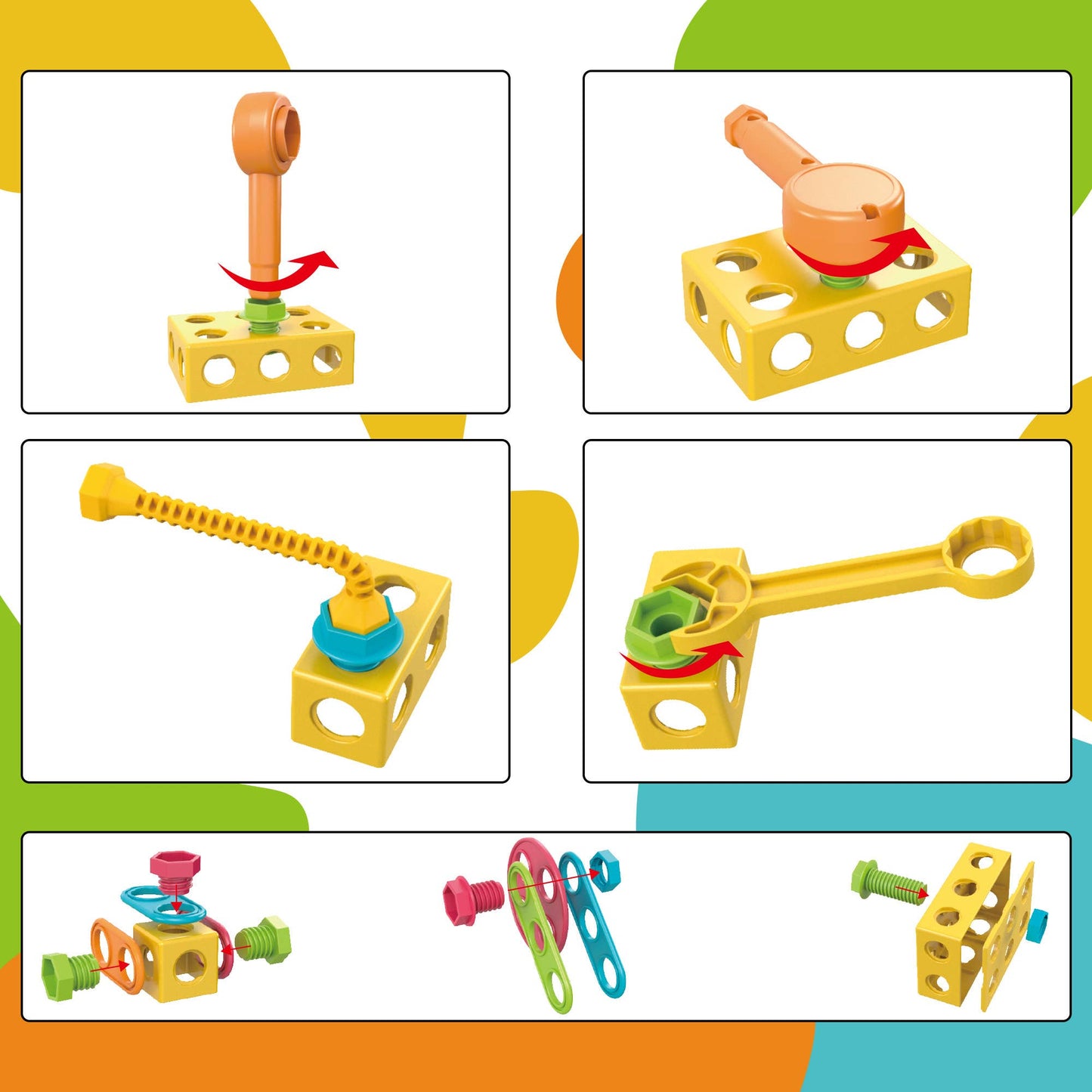 PicassoTiles - PicassoTiles 115pc Engineering Construction Set