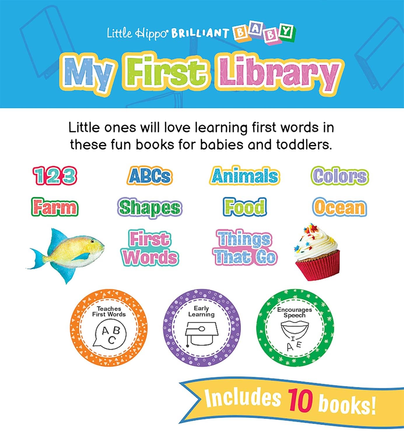 My First Library - Baby Book Set - Little Hippo Books - Glee Garden