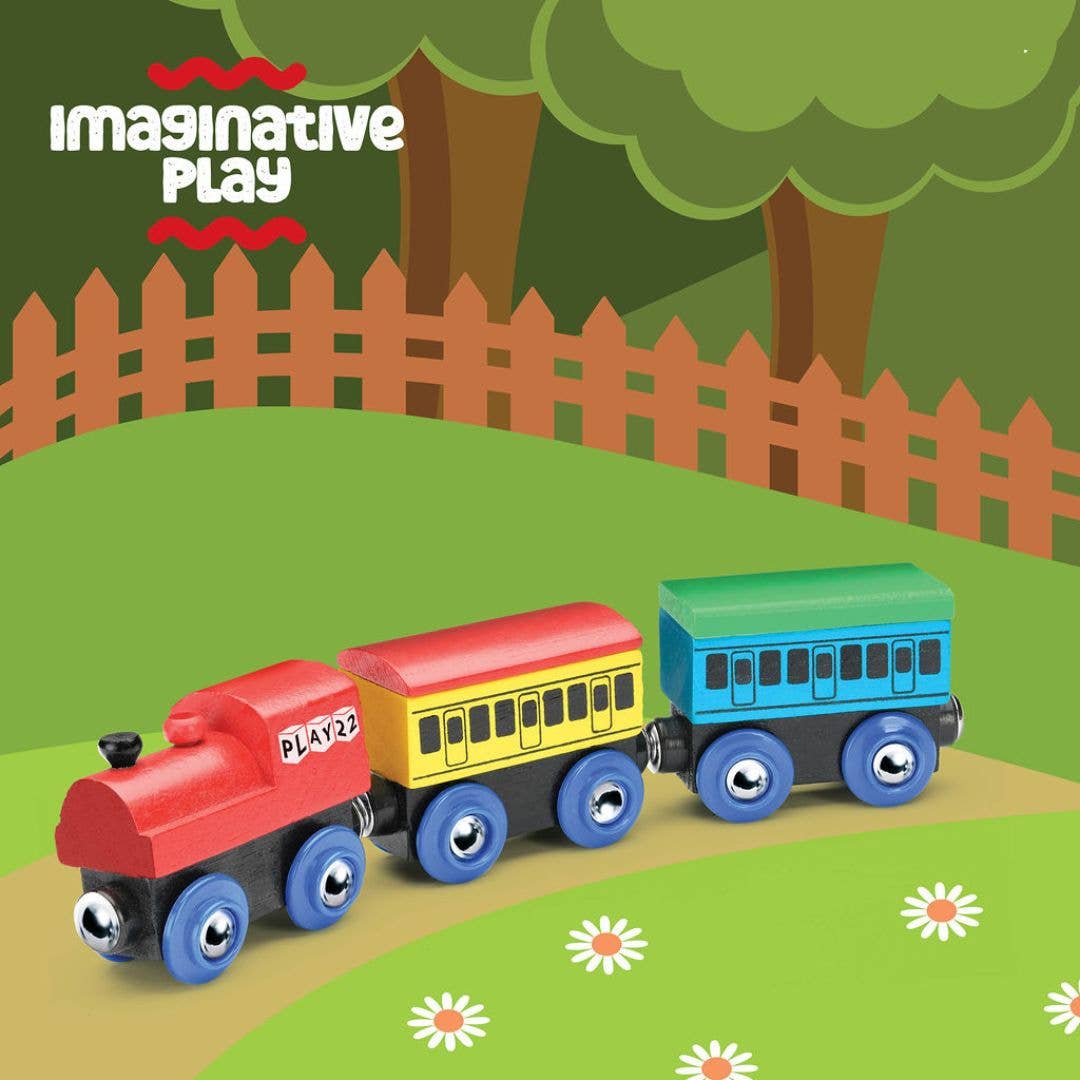 Play22 - Wooden Magnetic Train Set - 12 PCS