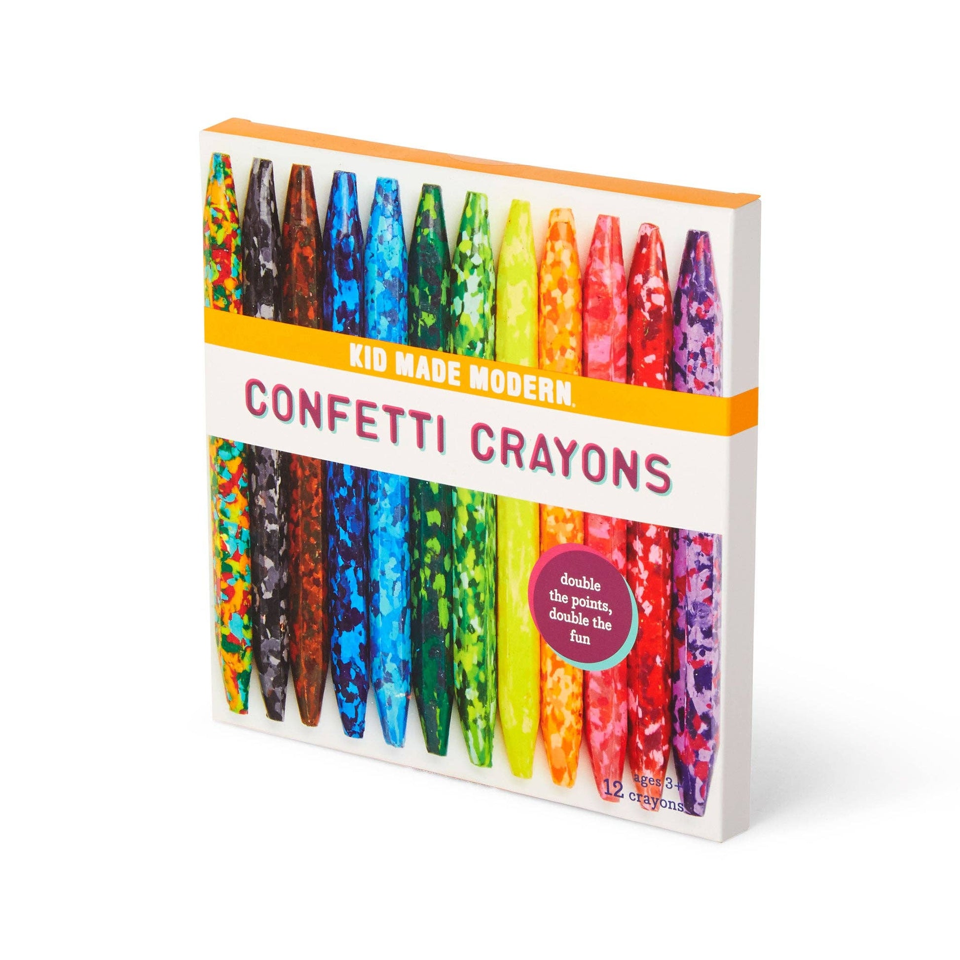 Confetti Crayons Set - 12 Double Pointed Pieces - Kid Made Modern - Glee Garden