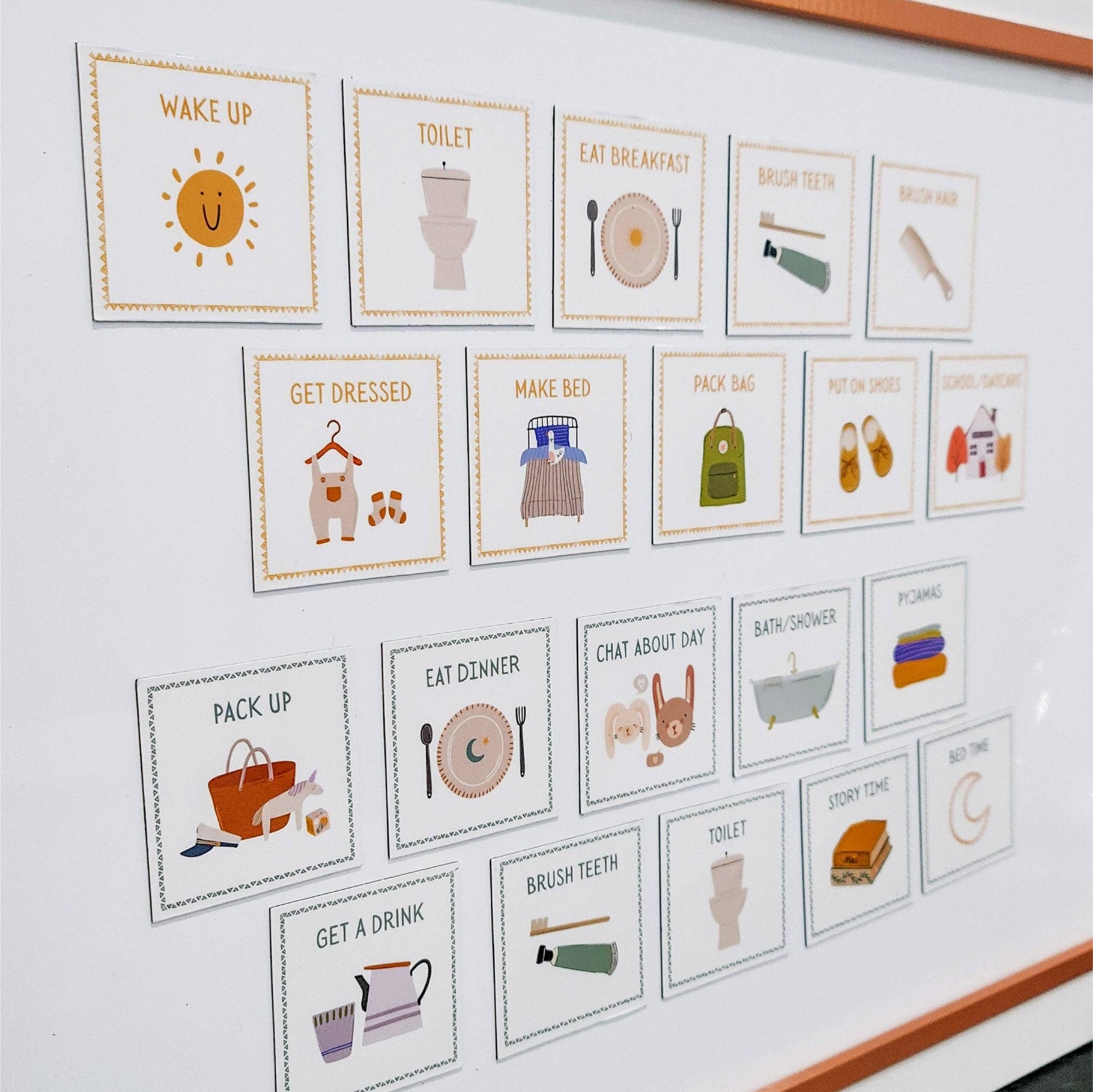 Magnetic Routine Cards – Visual Schedule For Kids - 20 pc set - The Creative Sprout - Glee Garden
