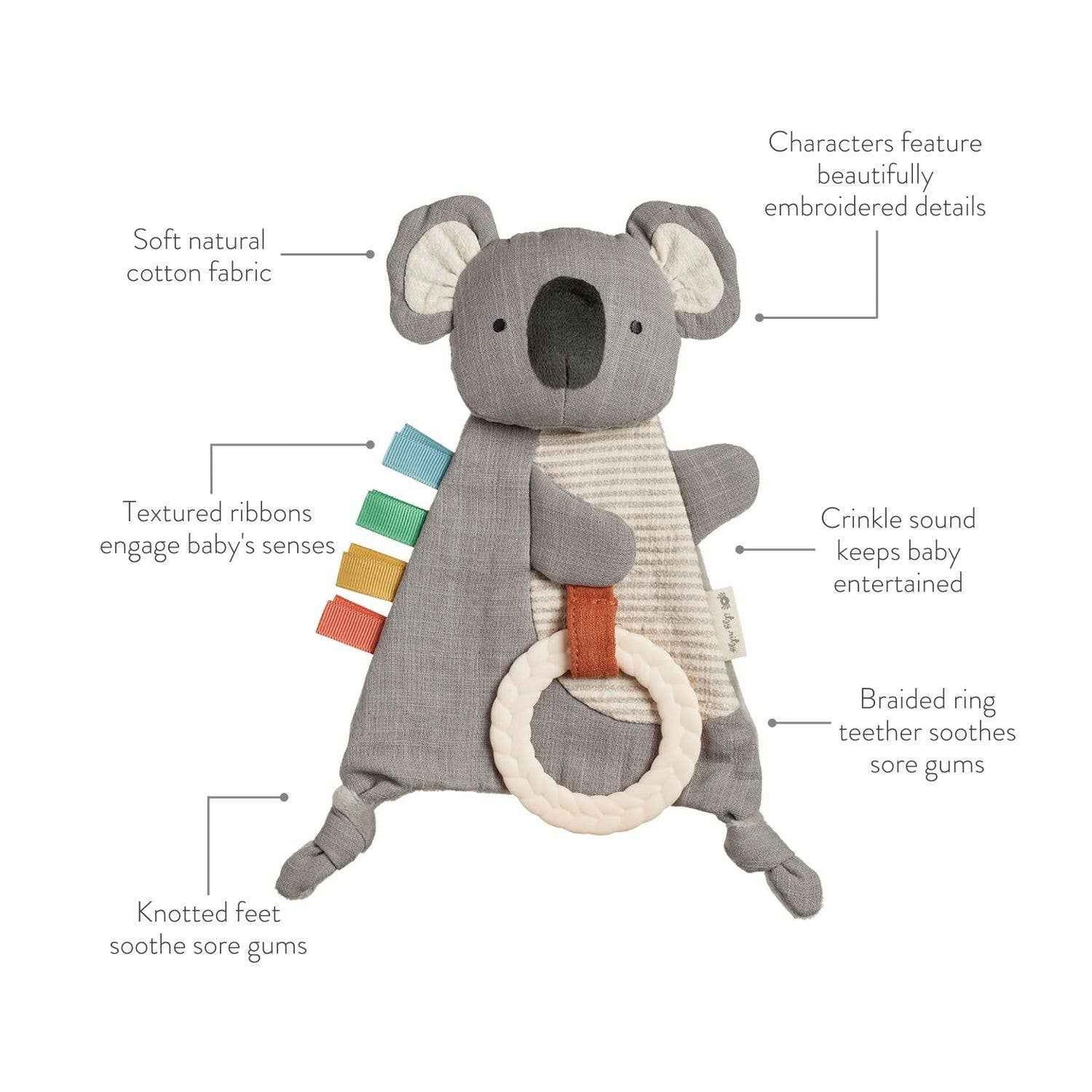 Bitzy Crinkle Sensory Toy with Teether - Itzy Ritzy - Glee Garden
