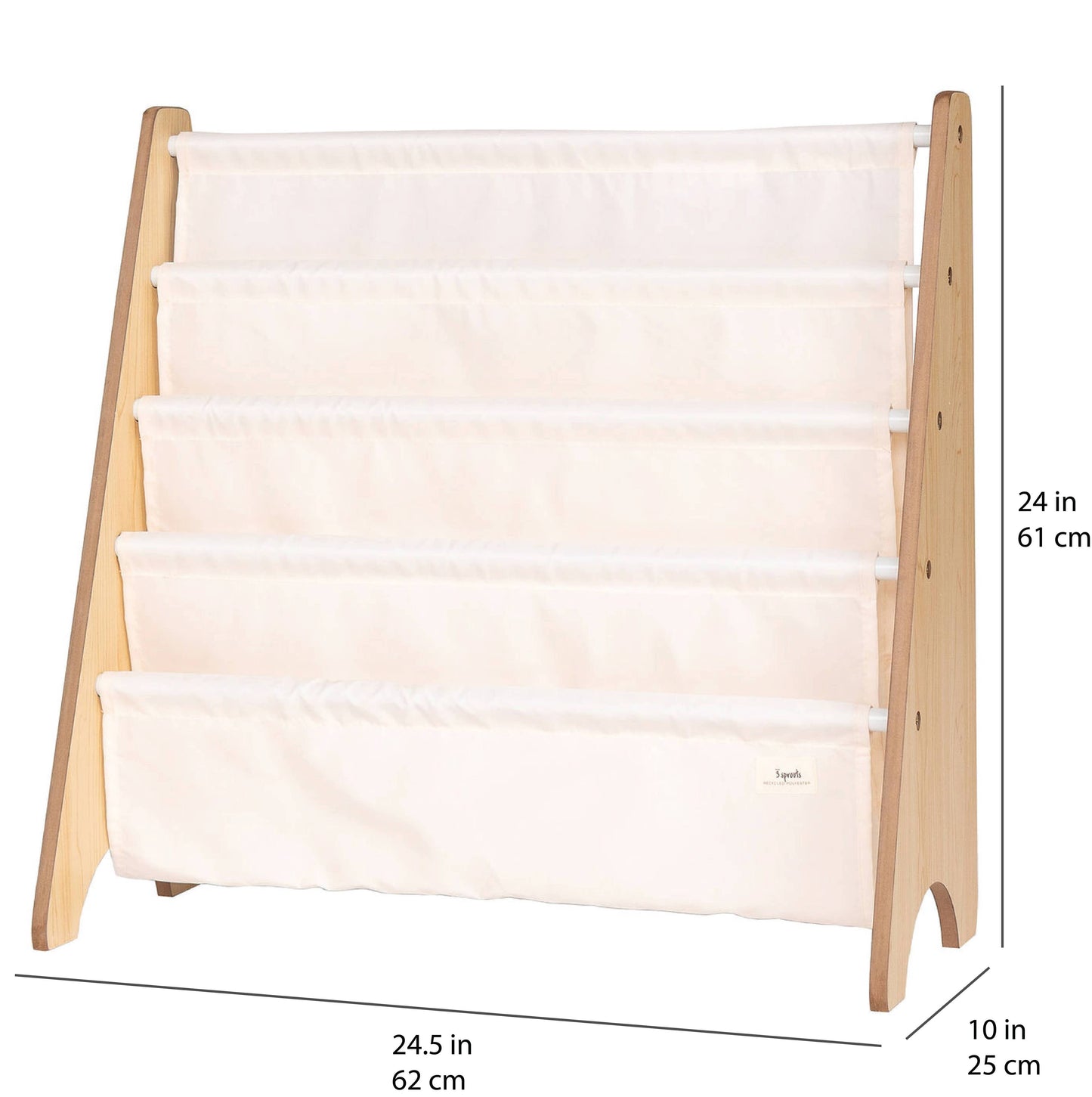 3 Sprouts - Recycled Fabric Kids Book Rack - Solid Colours: Cream - 3 Sprouts - Glee Garden