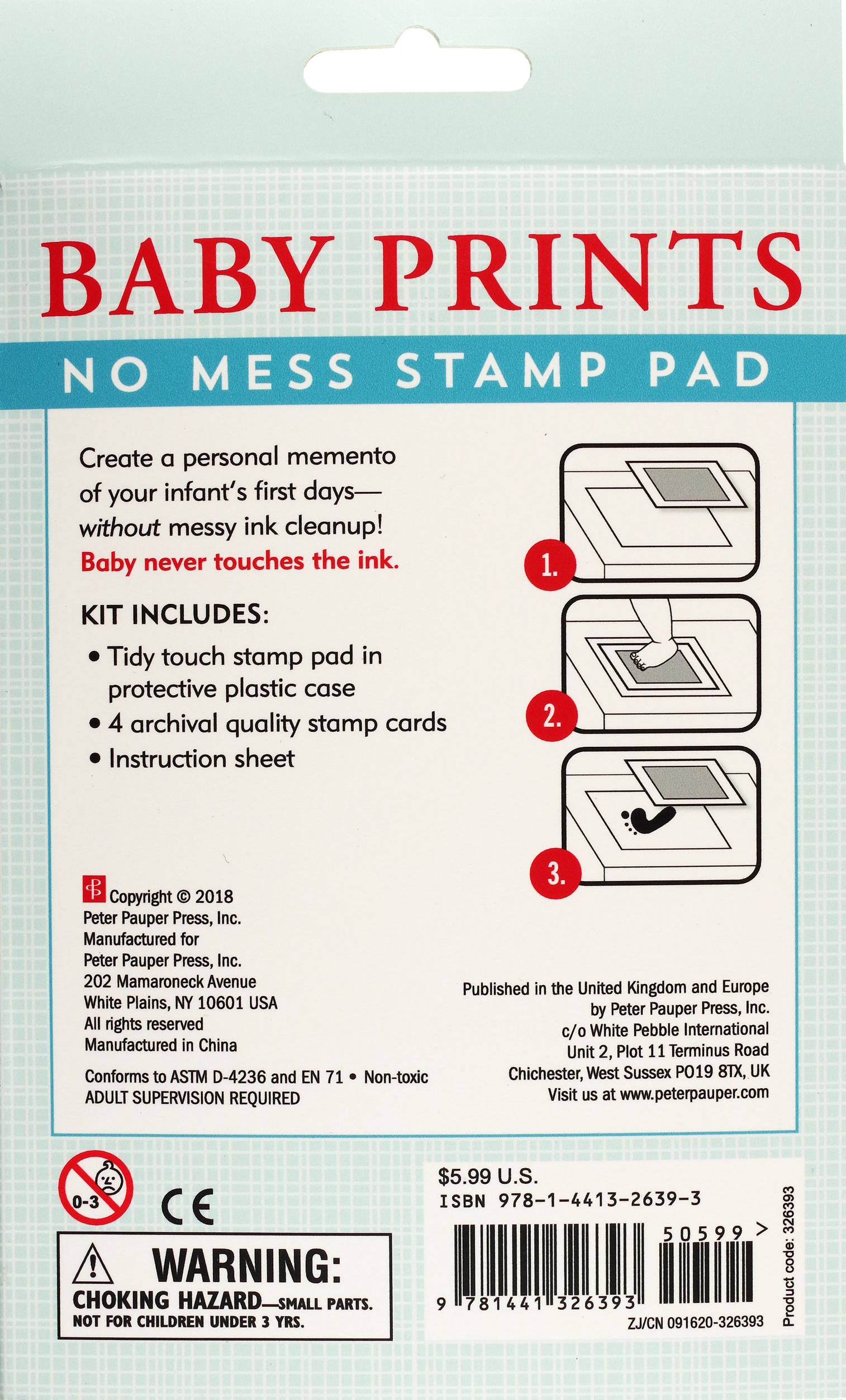 Peter Pauper Press - Baby Prints No Mess Stamp Pad - Peter Pauper Press - Glee Garden