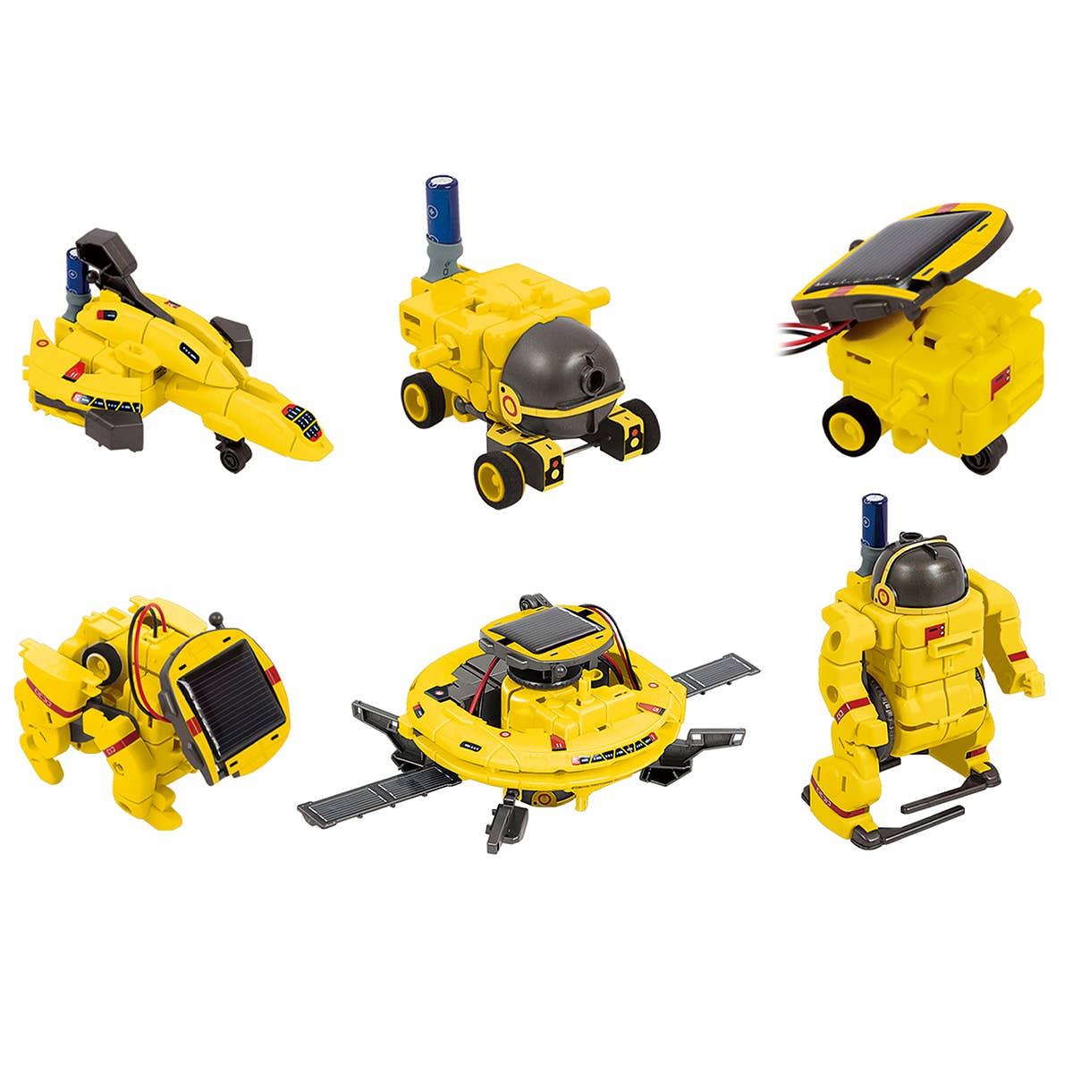 PicassoTiles - PicassoTiles 6-in-1 STEM Kids Solar Powered UFO Robot Kit