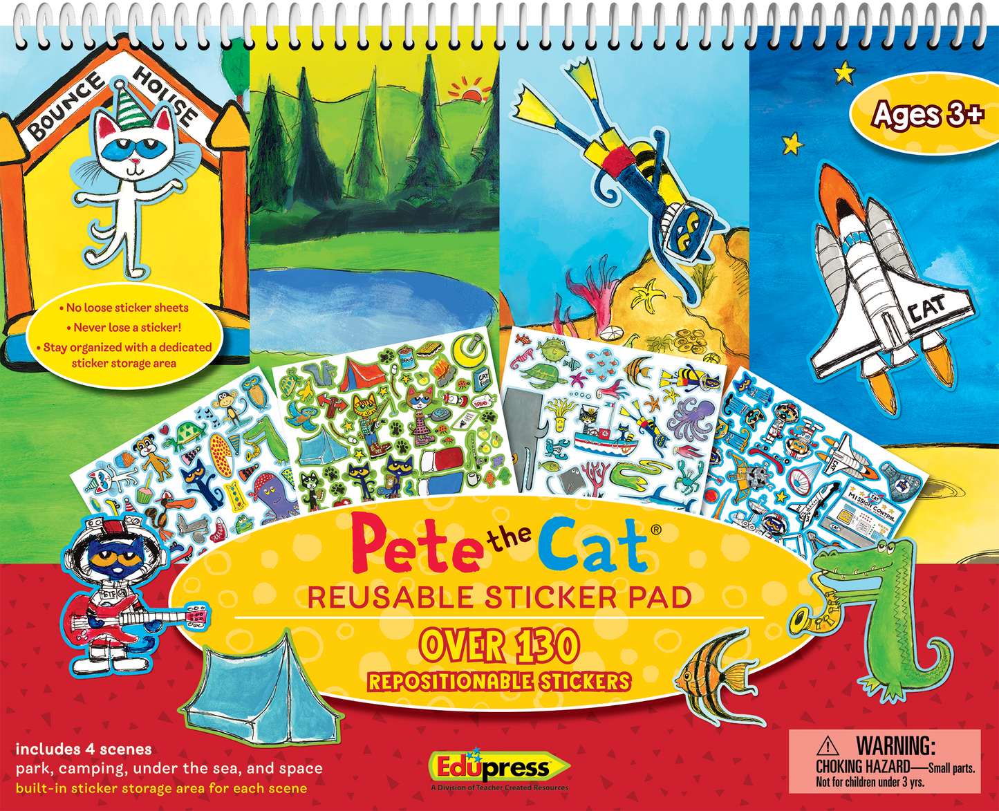 Teacher Created Resources - Pete the Cat® Reusable Large Sticker Pad