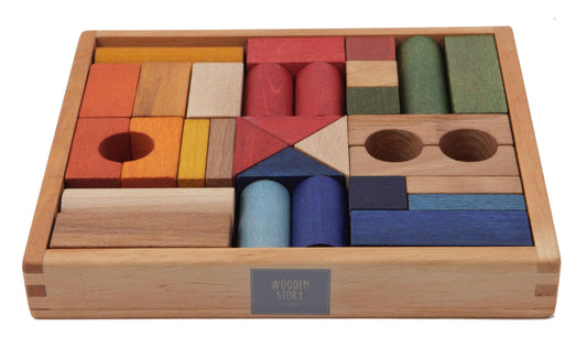 Rainbow Wooden Blocks 30pc