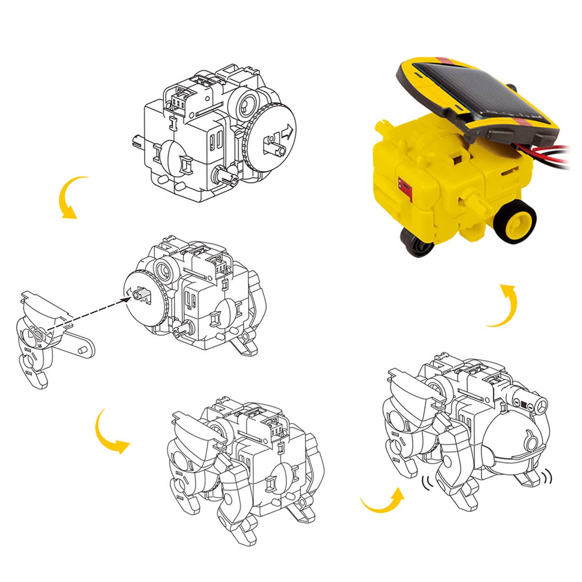 PicassoTiles - PicassoTiles 6-in-1 STEM Kids Solar Powered UFO Robot Kit